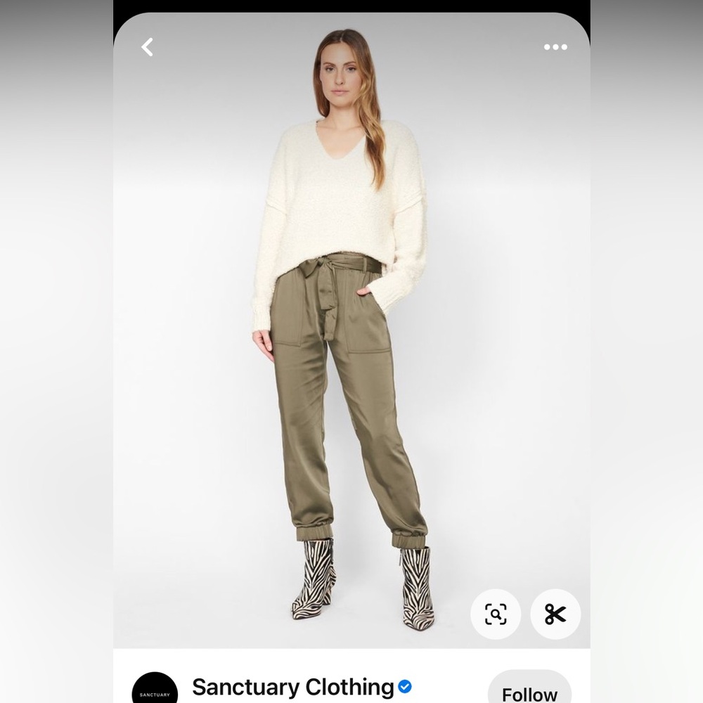 Sanctuary Olive Green Satin Jogger Pant from Sanctuary $30 Size 27